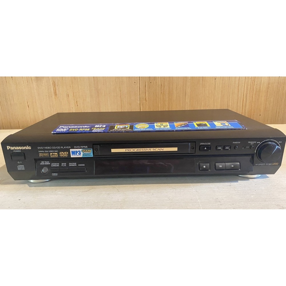 PANASONIC DVD-RP56 CD/DVD MP3 Player TESTED Works No‎ Remote Vtg
